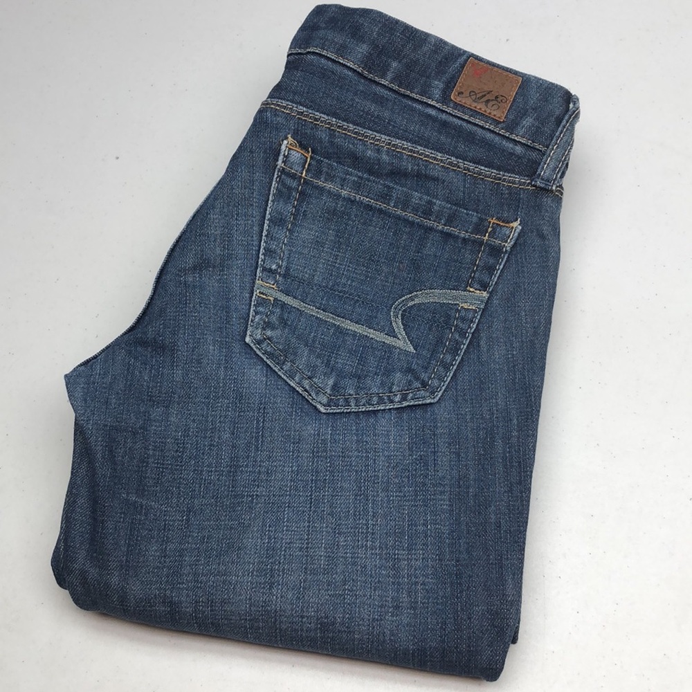BOHO AMERICAN EAGLE VINTAGE MID-RISE REAL FLARE JEANS 0/25x34 🦅